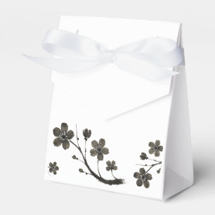 Plum Blossom Line Art – Botanical Design on Favor Boxes