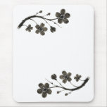 Plum Blossom Line Art – Botanical Mouse Pad