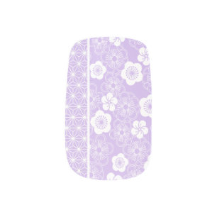 Plum Blossom Nails for Mom – Lavender Floral Press Minx Nail Art