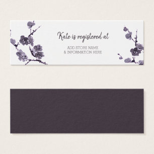 Plum blossom sumie Bridal Registry Insert Cards