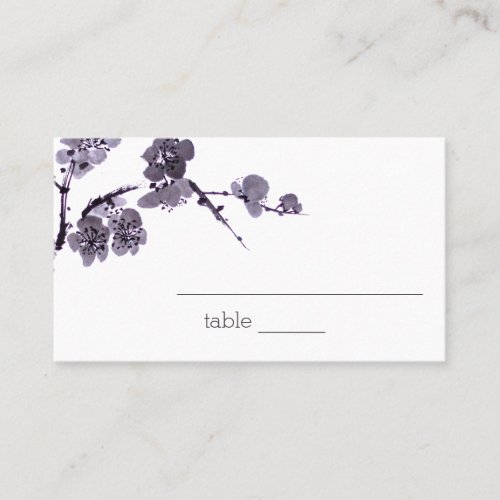 Plum blossom sumie place card
