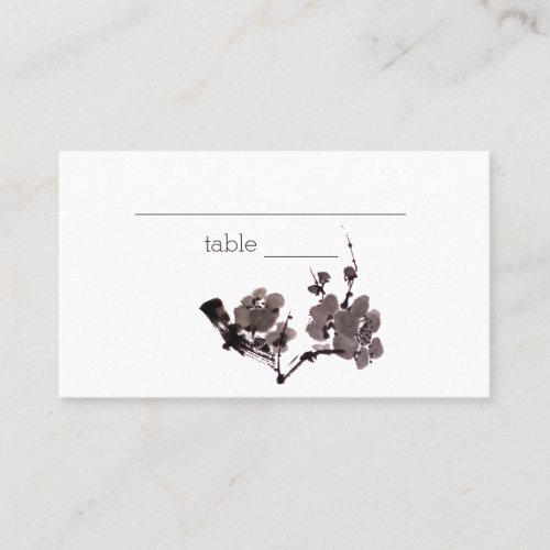 Plum blossom sumie place card
