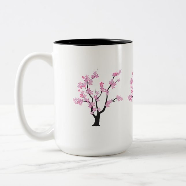 Plum Blossom Tree Two-Tone Coffee Mug (Left)
