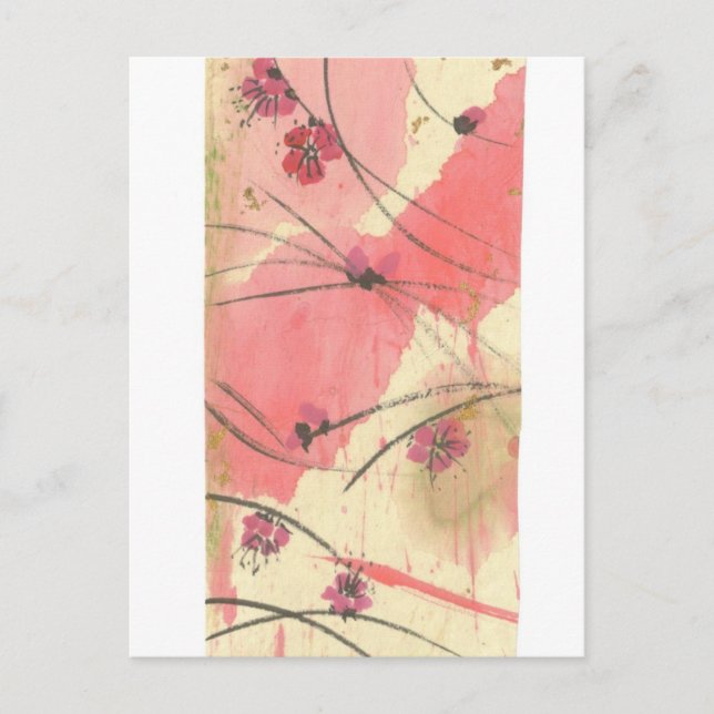 Plum Blossoms Long Postcard (Front)