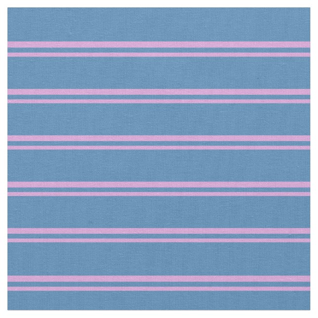 Plum & Blue Colored Stripes/Lines Pattern Fabric (Close Up)