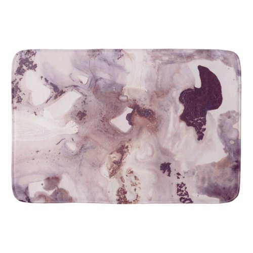 Plum Blush Ink Marble Glam 1 wall decor art  Bath Mat