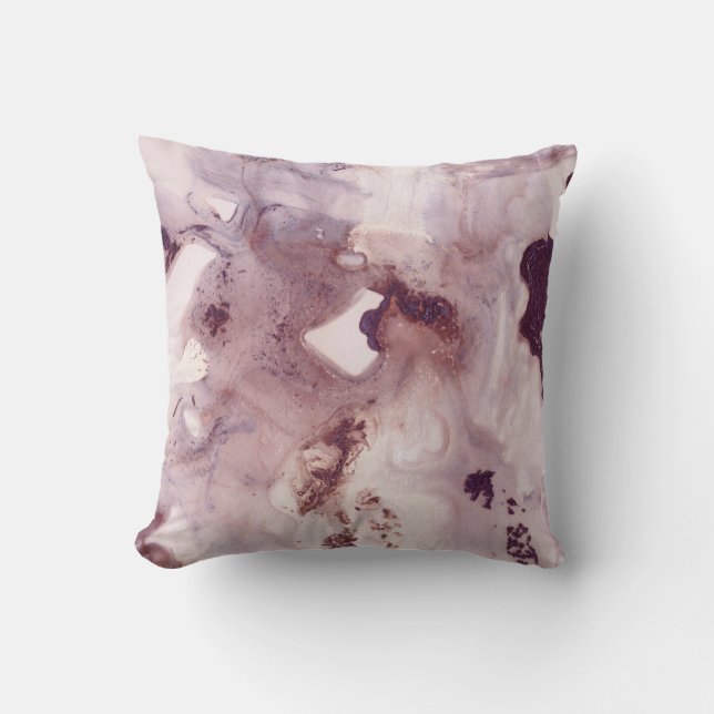 Plum Blush Ink Marble Glam #1 #wall #decor #art  Throw Pillow (Front)