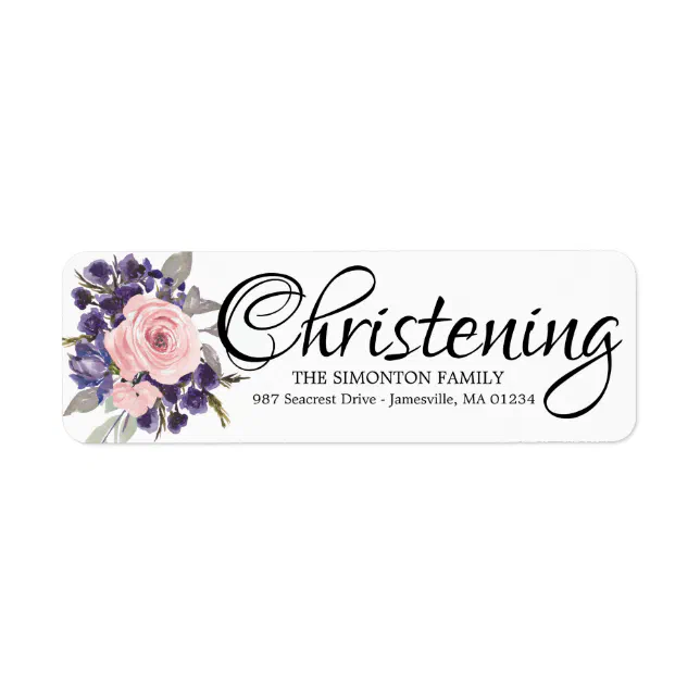 Plum Blush Pink Floral Return Address Labels Zazzle