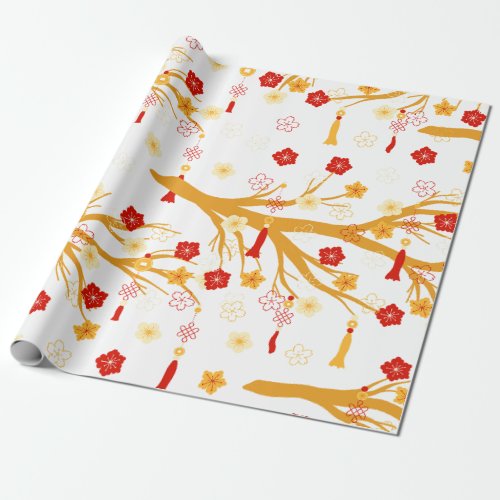 Plum Bossom Chinese New Year Pattern Wrapping Paper