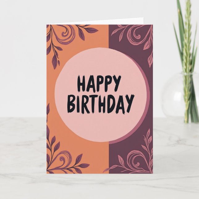 Plum Botanical Birthday Card (Front)