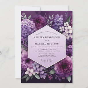Plum Botanical Opulence Wedding Invitation