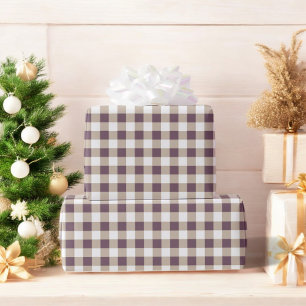 Plum Buffalo Plaid Holiday  Wrapping Paper