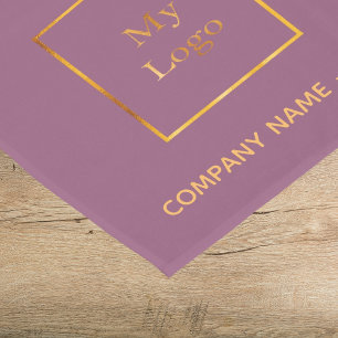 Plum burgundy gold salon business logo short table runner
