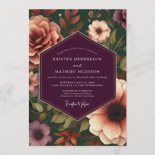 Plum Captivating Moody Wedding Invitation