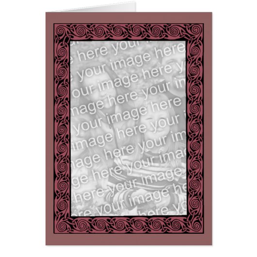 Plum Celtic Border Design Photo Card (Front)