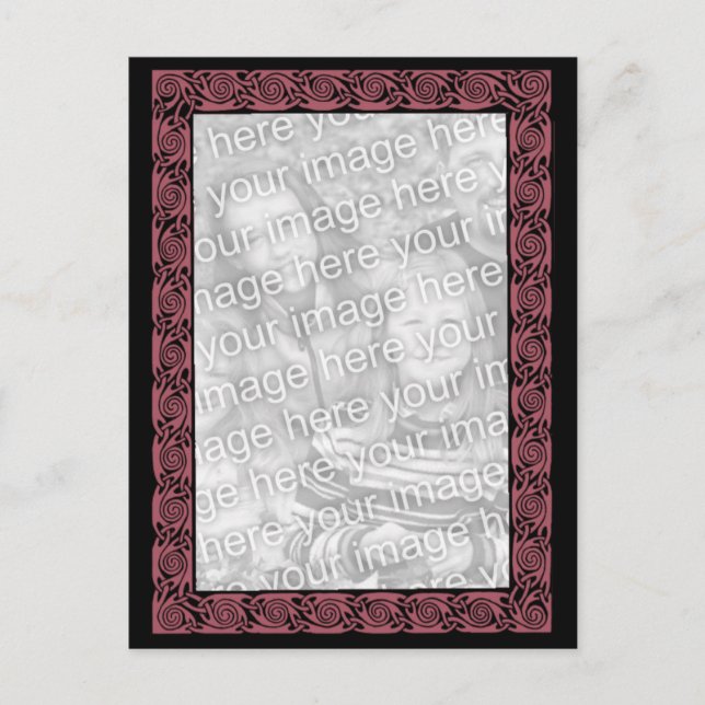 Plum Celtic Knots Design Photo Postcard (Front)