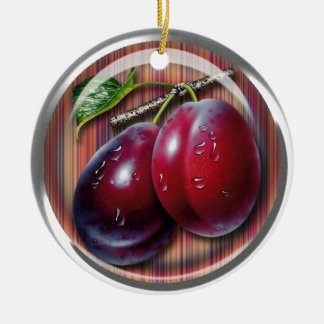Plum Ceramic Ornament