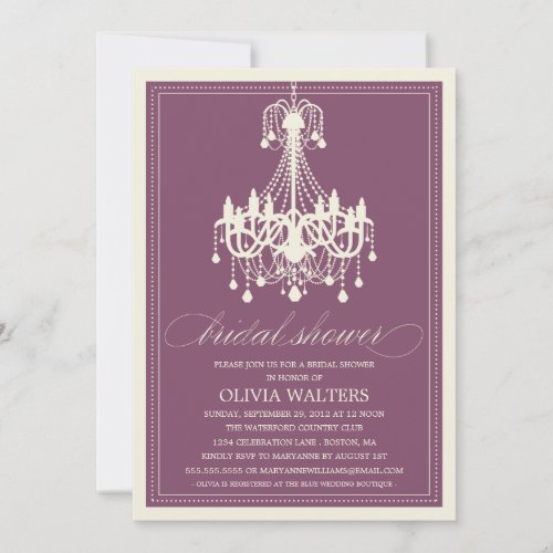 PLUM CHANDELIER | BRIDAL SHOWER INVITATION