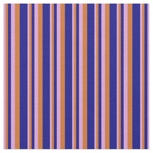 Plum, Chocolate & Blue Stripes Fabric