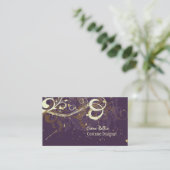 Plum & Chocolate swirls Business Card (Standing Front)