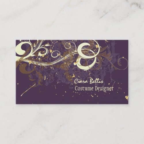 Plum &amp; Chocolate swirls Business Card Templates