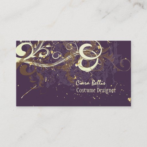 Customizable Plum &amp; Chocolate swirls Business Card Templates