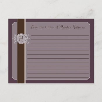 Plum Classic Harvest Recipe Cards by StriveDesigns at Zazzle