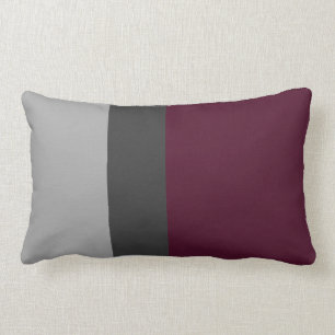 Plum Color Block Lumbar Pillow