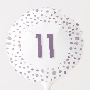 Plum Confetti Watercolor Dots Age Balloon