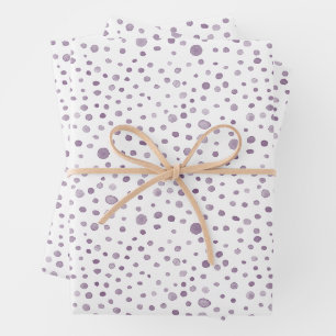 Plum Confetti Watercolor Dots Wrapping Paper