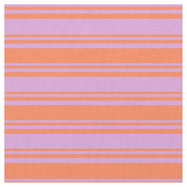Plum & Coral Stripes Fabric (Close Up)