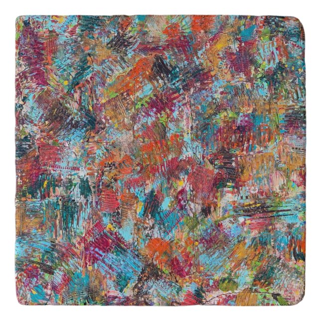 Plum Crazy Marble Trivet (Front)