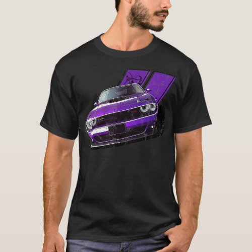 Plum Crazy Modern Muscle car american V8 engine ca T_Shirt