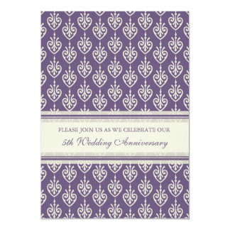 Plum Cream 5th Anniversary Party Invitation