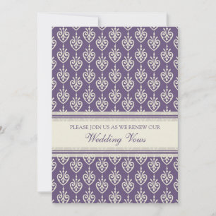 Plum Cream Wedding Vow Renewal Invitations
