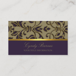 Plum Damask Business Card