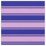 [ Thumbnail: Plum & Dark Blue Lined/Striped Pattern Fabric ]