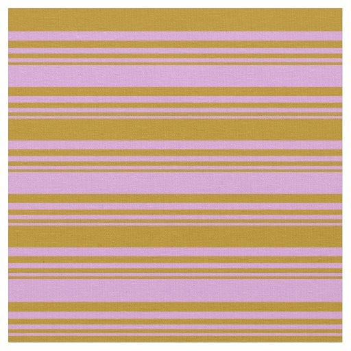 Plum & Dark Goldenrod Colored Striped Pattern Fabric