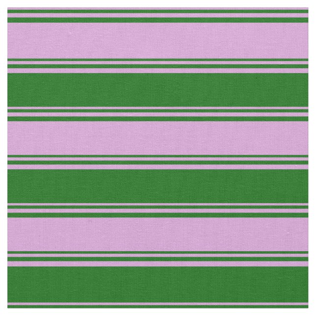Plum & Dark Green Stripes Pattern Fabric (Close Up)