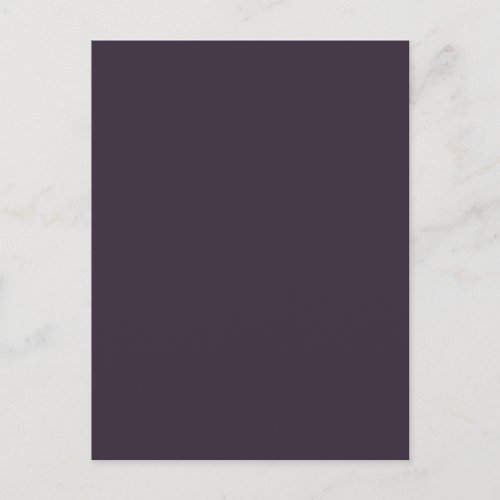 Plum Dark Purple Solid Trend Color Background Postcard