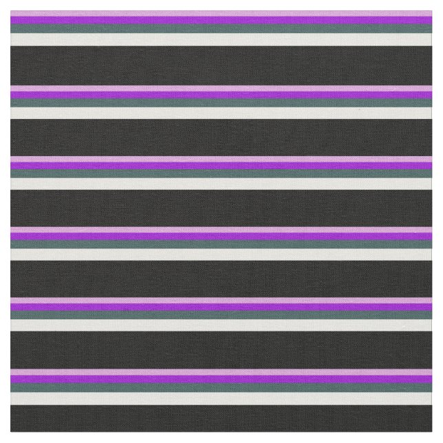 Plum, Dark Violet, Dark Slate Gray, White & Black Fabric (Close Up)