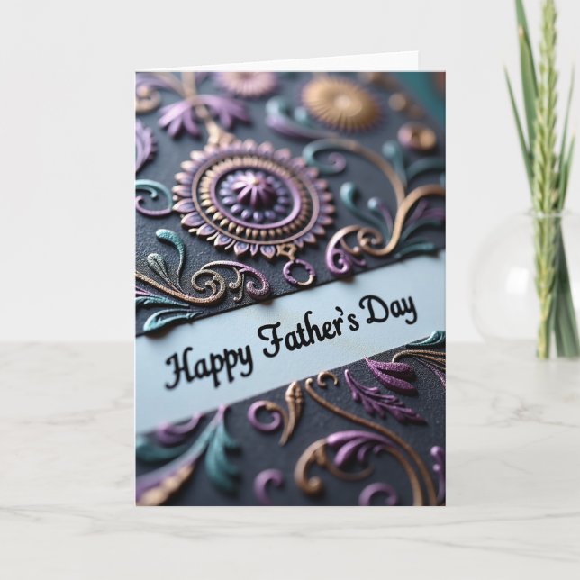 Plum Detailed Fathers Day Card (Front)