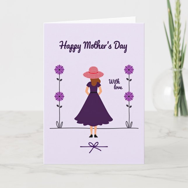 Plum Dress Mothers Day Art Card (Front)