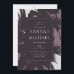 Plum Eggplant Black Abstract Floral Wedding Invitation<br><div class="desc">Elegant and bold abstract Lily hand made design,  perfect for a special fall or winter wedding.</div>