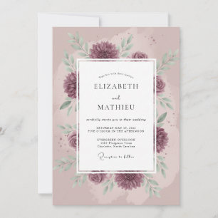 Plum Enchanting Autumnal Wedding Invitation