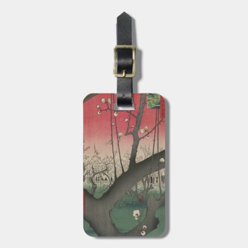 Plum Estate Japanese Edo Woodblock Plum Luggage Tag