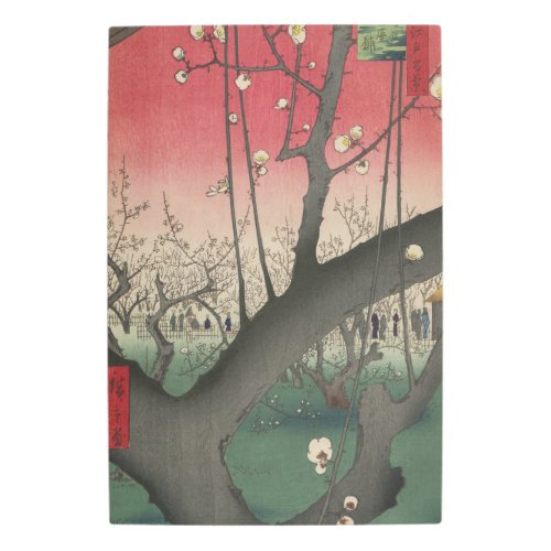 Plum Estate Japanese Edo Woodblock Plum Metal Print