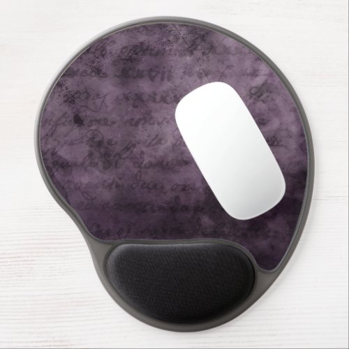 Plum faded printed parchment paper handwriting gel mouse pad