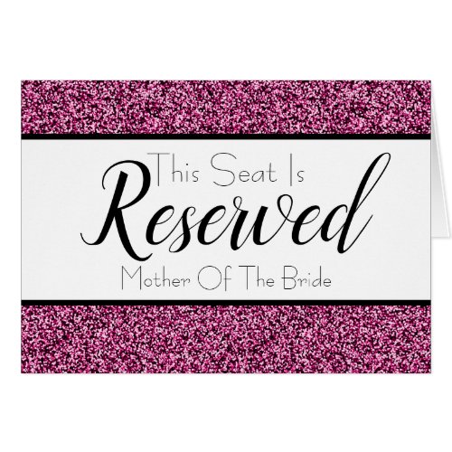 Plum Faux Glitter Reserved Seat Wedding Sign