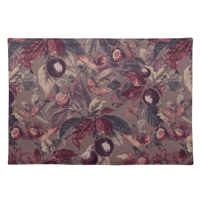 Plum & Fig Botanical Placemat | Moody Fall Table (Front)